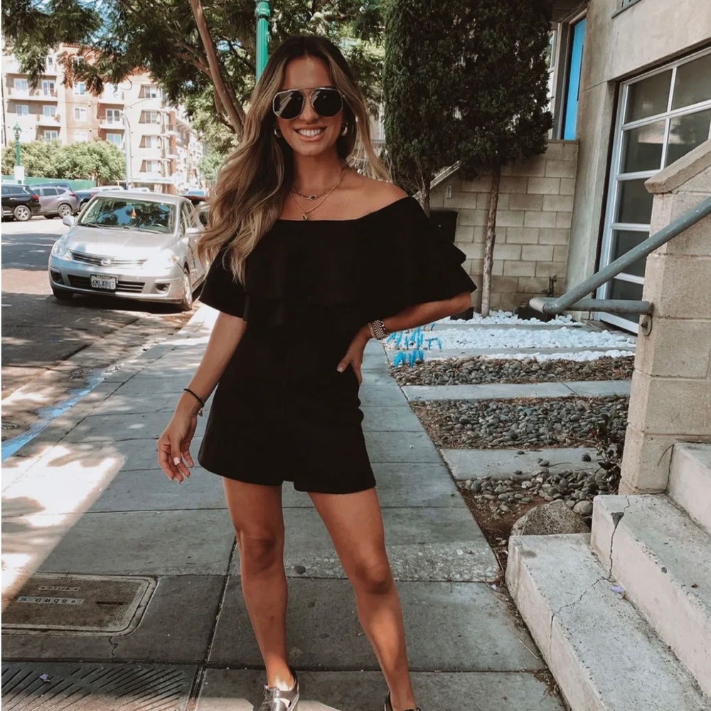 VICI Luella Off The Shoulder Ruffle Romper
